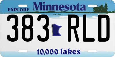 MN license plate 383RLD