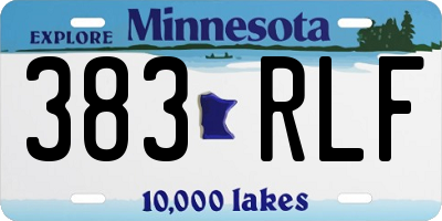 MN license plate 383RLF