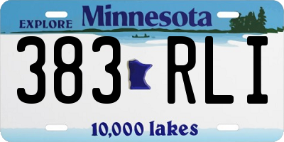 MN license plate 383RLI