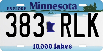MN license plate 383RLK