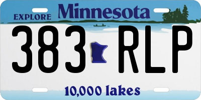 MN license plate 383RLP