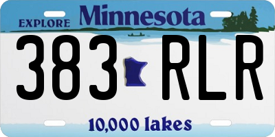 MN license plate 383RLR