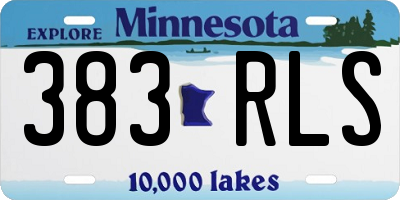 MN license plate 383RLS
