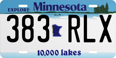 MN license plate 383RLX