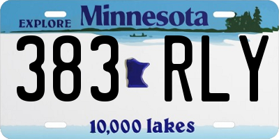 MN license plate 383RLY