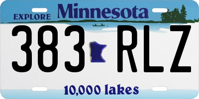 MN license plate 383RLZ