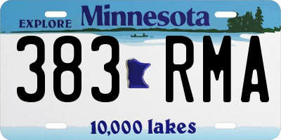 MN license plate 383RMA