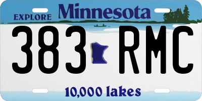 MN license plate 383RMC