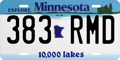 MN license plate 383RMD