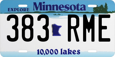 MN license plate 383RME