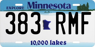 MN license plate 383RMF