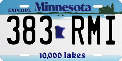 MN license plate 383RMI