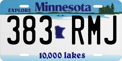 MN license plate 383RMJ