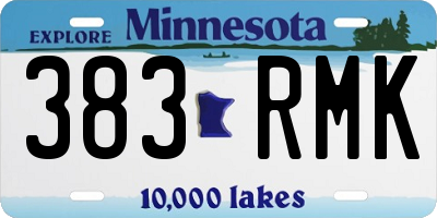 MN license plate 383RMK
