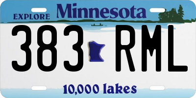 MN license plate 383RML