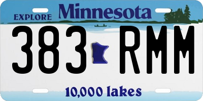 MN license plate 383RMM