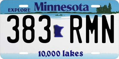 MN license plate 383RMN