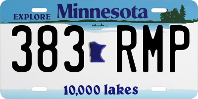 MN license plate 383RMP
