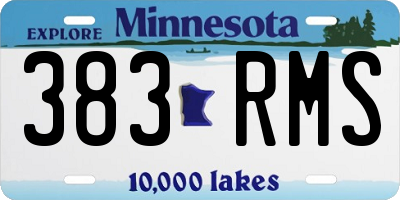 MN license plate 383RMS