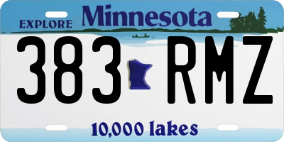MN license plate 383RMZ