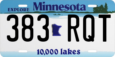 MN license plate 383RQT