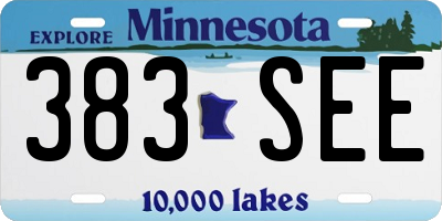 MN license plate 383SEE
