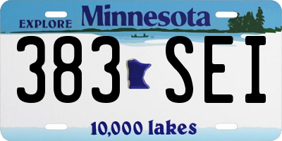 MN license plate 383SEI