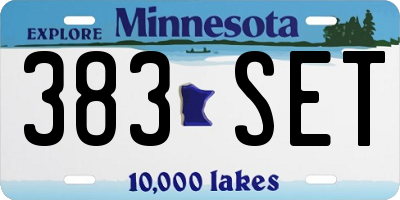 MN license plate 383SET
