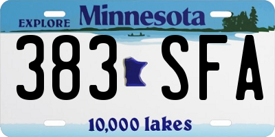 MN license plate 383SFA