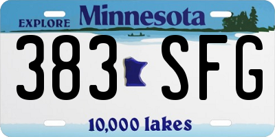 MN license plate 383SFG