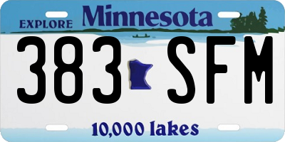 MN license plate 383SFM