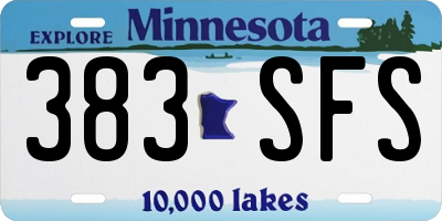 MN license plate 383SFS