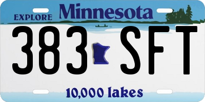 MN license plate 383SFT