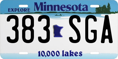MN license plate 383SGA