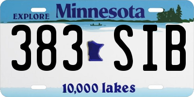 MN license plate 383SIB