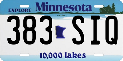 MN license plate 383SIQ