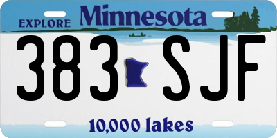 MN license plate 383SJF