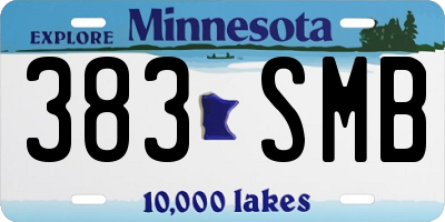 MN license plate 383SMB