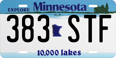 MN license plate 383STF