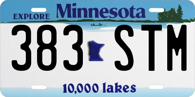 MN license plate 383STM