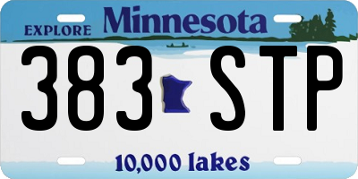 MN license plate 383STP