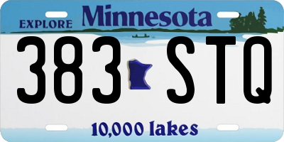 MN license plate 383STQ