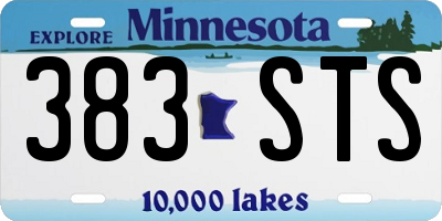 MN license plate 383STS