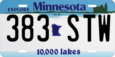 MN license plate 383STW