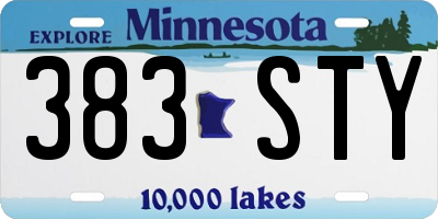 MN license plate 383STY