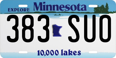 MN license plate 383SUO