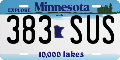 MN license plate 383SUS