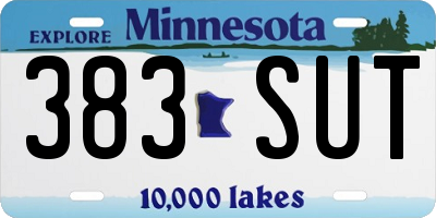 MN license plate 383SUT