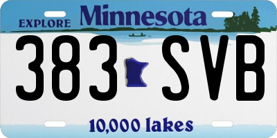 MN license plate 383SVB