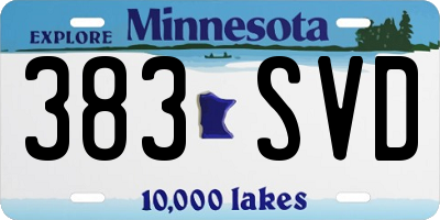 MN license plate 383SVD